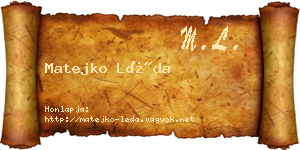 Matejko Léda névjegykártya